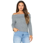 CELEBRITY PINK Women's Off Shoulder Scalloped Edge Sweater, Sizes XS-XXXL