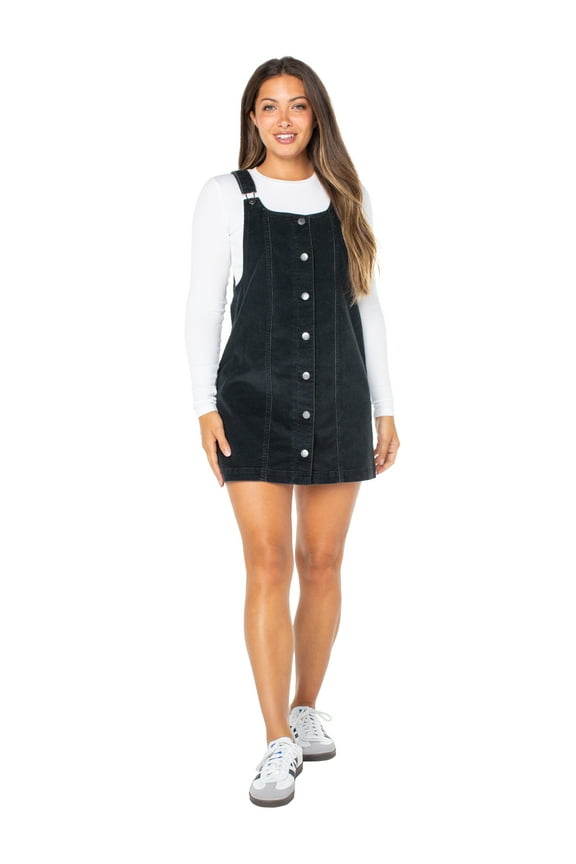 Women's and Women's Plus Corduroy Pinafore Mini Dress, Sizes XS-4X