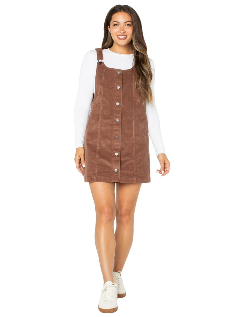 Celebrity Pink Women's and Women's Plus Corduroy Pinafore Mini Dress, Sizes  XS-4X - Walmart.com