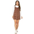 thumbnail image 1 of Celebrity Pink Women's and Women's Plus Corduroy Pinafore Mini Dress, Sizes XS-4X, 1 of 5