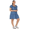 thumbnail image 1 of Celebrity Pink Women’s Denim Mini Dress with Puff Sleeves, Sizes XS-4X, 1 of 5