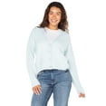 thumbnail image 1 of Celebrity Pink Women's Scalloped Hem Jewel Button Cardigan Sweater with Long Sleeves, Sizes XS-XXXL, 1 of 6