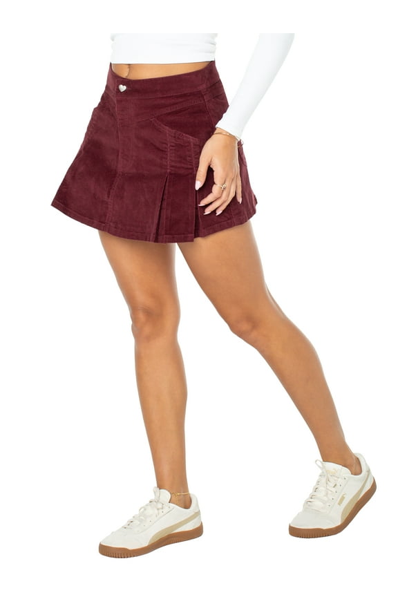 Women's Western Pleated Corduroy Mini Skirt, Sizes XS-XXXL