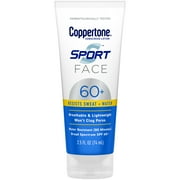 Coppertone Sport Face Sunscreen Lotion, SPF 60+, 2.5 fl oz Tube