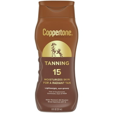 Coppertone Tanning Sunscreen Lotion, SPF 15 Broad Spectrum Sunscreen, 8 fl oz