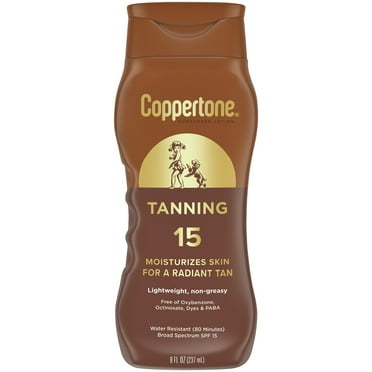 Coppertone Tanning Sunscreen Lotion, SPF 15 Broad Spectrum Sunscreen, 8 fl oz
