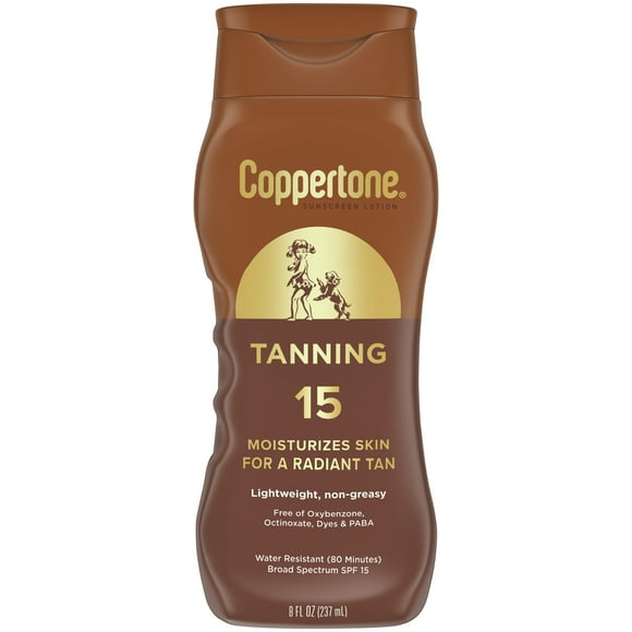 Coppertone Tanning Sunscreen Lotion, SPF 15 Broad Spectrum Sunscreen, 8 fl oz