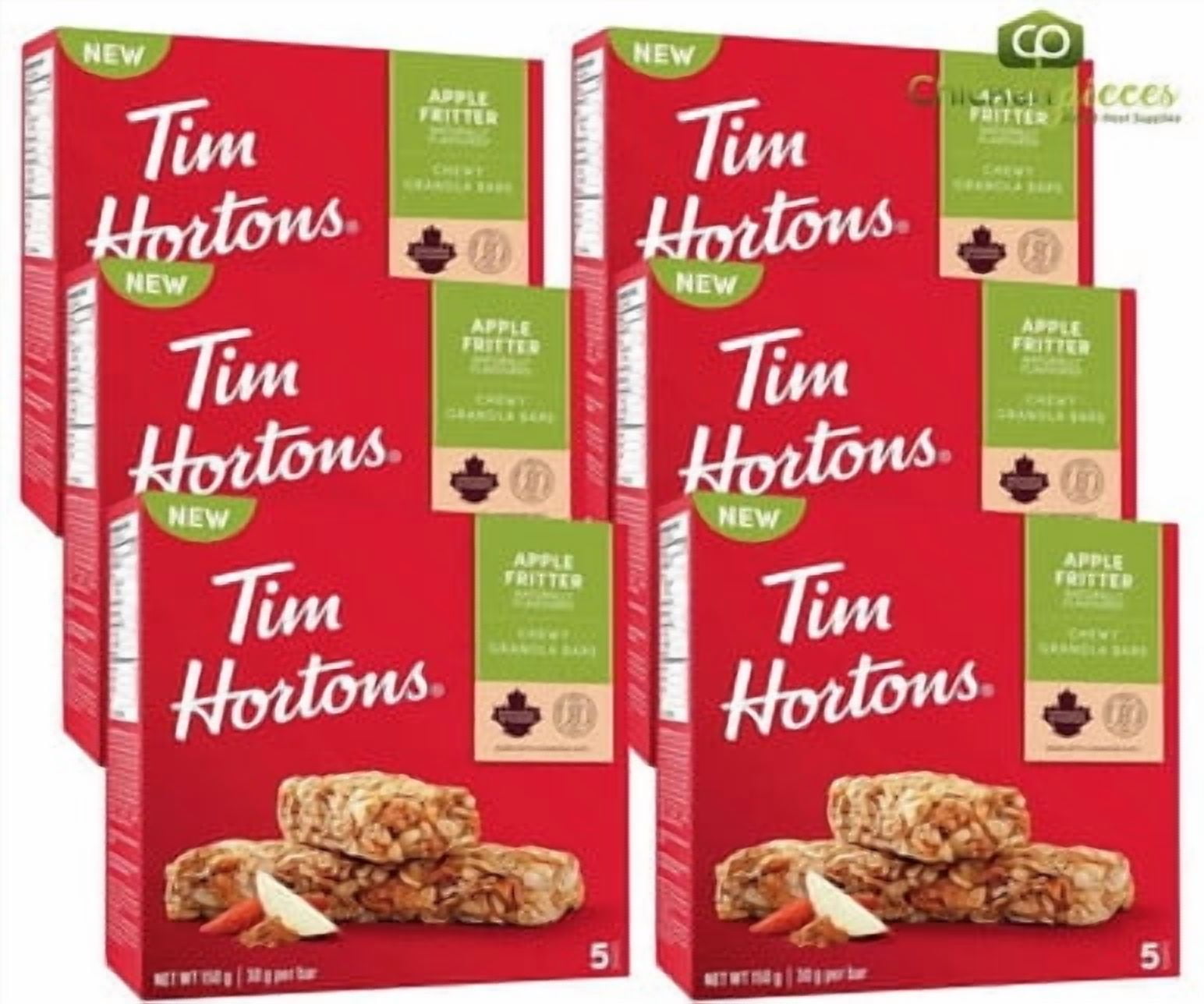 CP Tim Hortons Granola Bars Apple Fritter, 5 Bars 150g/5.29 oz (6/Case)