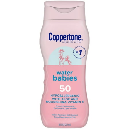 Coppertone WaterBabies SPF 50 Baby Sunscreen Lotion, Sunscreen SPF 50, 8 fl oz
