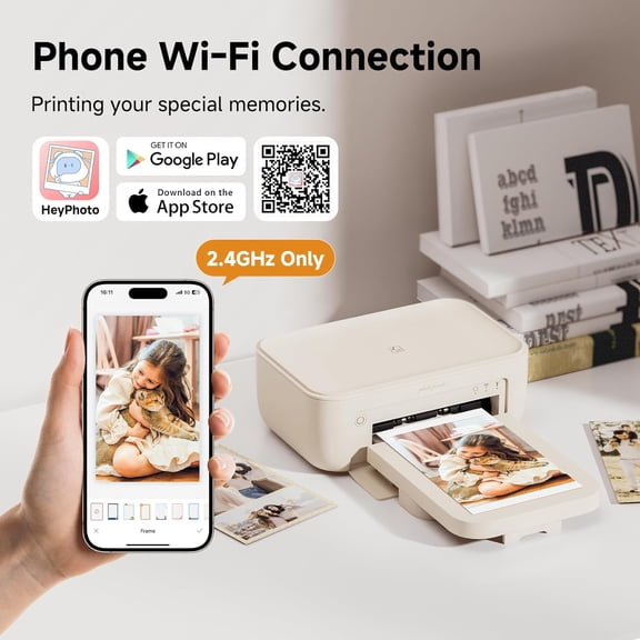 CP4100 4x6 Portable Photo Printer with AR Video & Wi-Fi - Dye-Sub  Picture Printer for iPhone Android