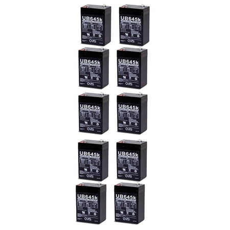 CP645 6 Volt 4.5 AmpH SLA Replacement Battery with F1 Terminal - 10 Pack