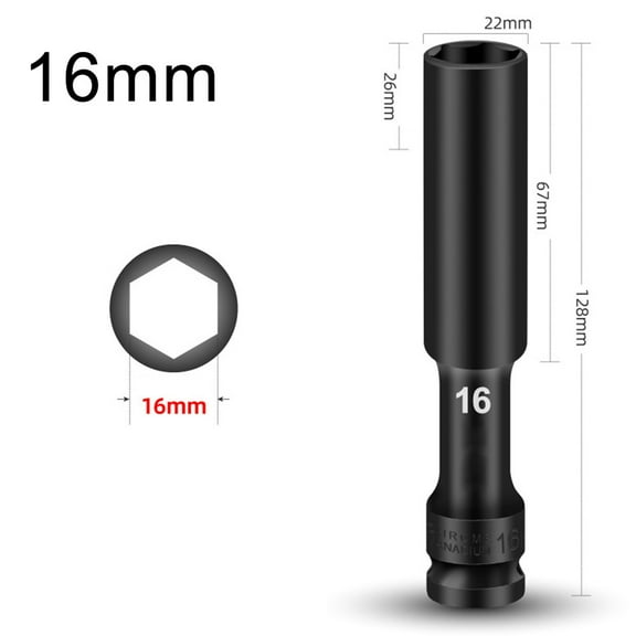 CPAN 1/2 Drive Socket Impact Wrench Hex Socket Head 8-24mm Adapter Spanner Converter