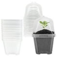 thumbnail image 1 of CPAN 10 pcs Plant Nursery Pots With Humidity Dome Small Plastic Square Flower Pot, 1 of 7