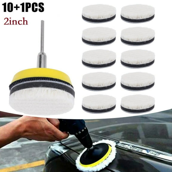 CPAN 11PCS 2inch Wool waxing Buffing Polishing Pad Bonnets Sanding Car Buffer Plate
