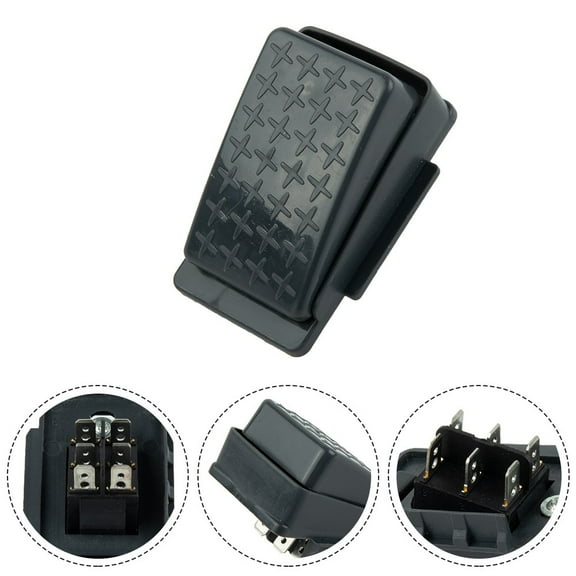 CPAN 12volt 6volt Accelerator Foot Pedal Reset-Control Switch for Kids Ride On Cars, Children Electric Ride On Toys Replacement Parts Black 6-pin Socket