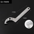 thumbnail image 1 of CPAN 1PCS Adjustable Wrench Hook Spanner Round Head Spanner Key for Bolt Hand Tools, 1 of 8