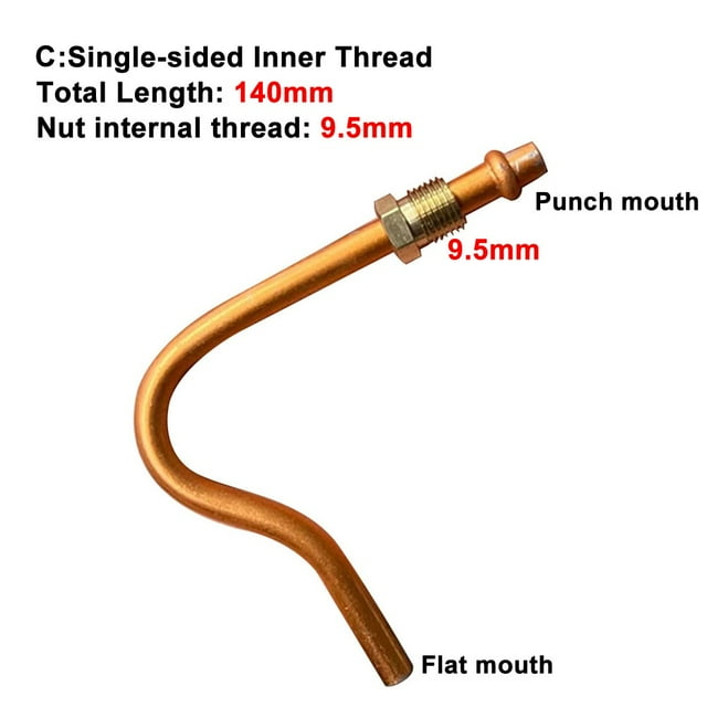 CPAN 1pc 7 shaped small Aluminum Air Compressor Exhaust Tube