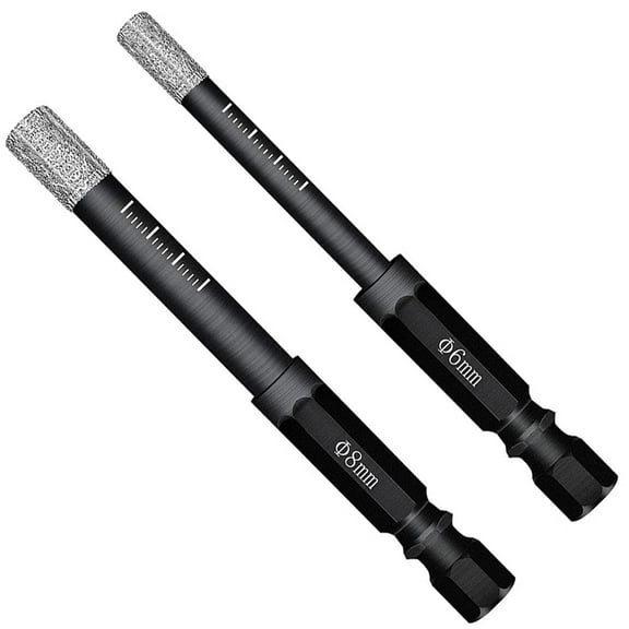 CPAN 2PCS Diamond Tipped Dry Drill bits 6mm 8mm for Porcelain Tile Ceramics Marble