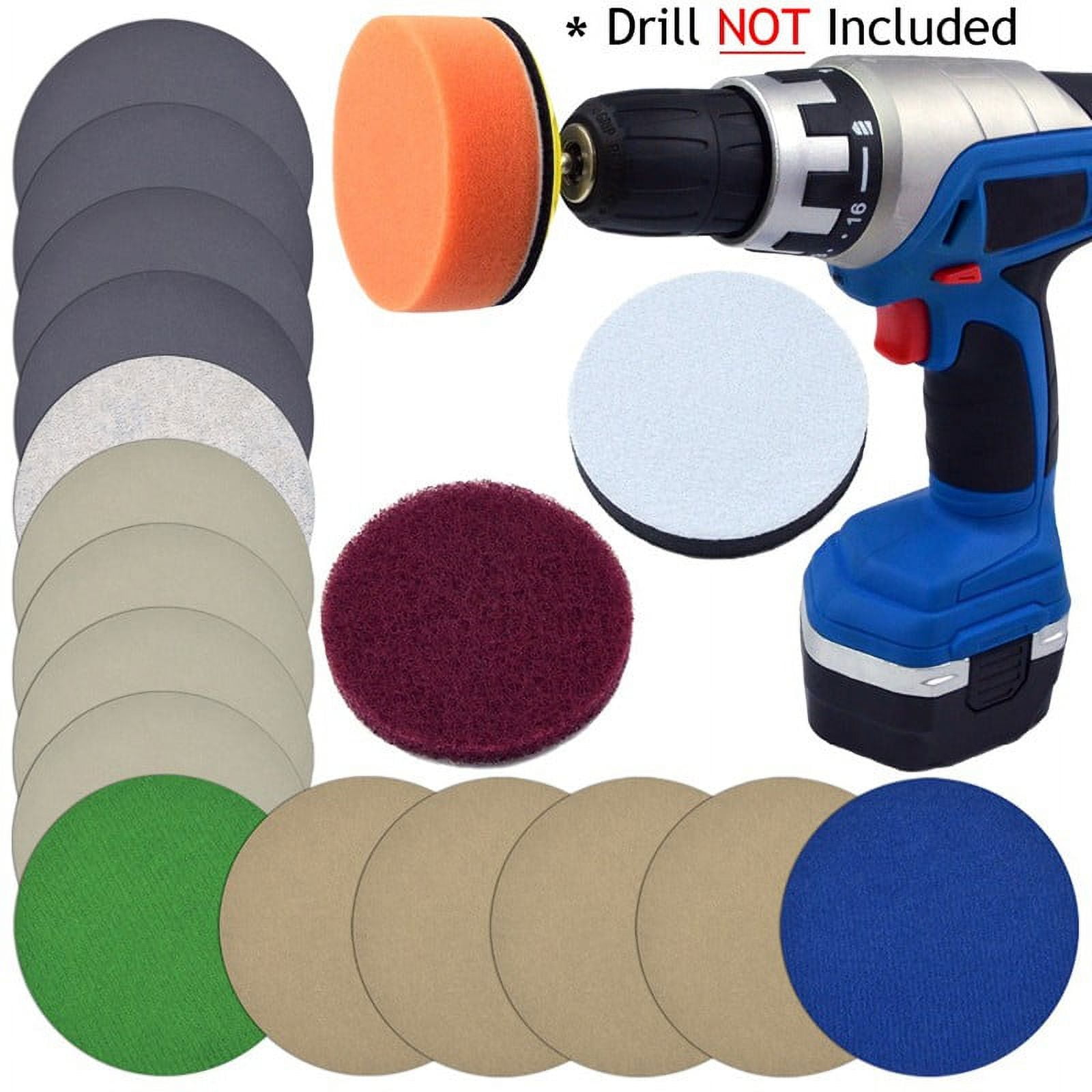 CPAN 3inch Automotive Polishing Set Headlight Repairing Kit Sandpaper Scouring Cloth