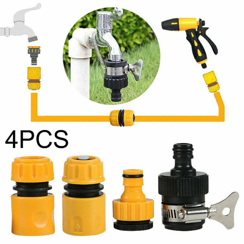 CPAN 4x Garden Hose Pipe Tap Quick Connector Conection Fitting Adaptor