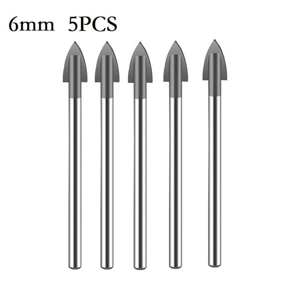 CPAN 5PCS 3-12mm Glass Drill Bit Tungsten Carbide Tipped for Ceramic Tile Cutter Tool