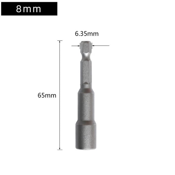 CPAN 65mm Long 5.5-19mm Hexagon Nut Driver Drill Bit Socket Wrench Extension Sleeve