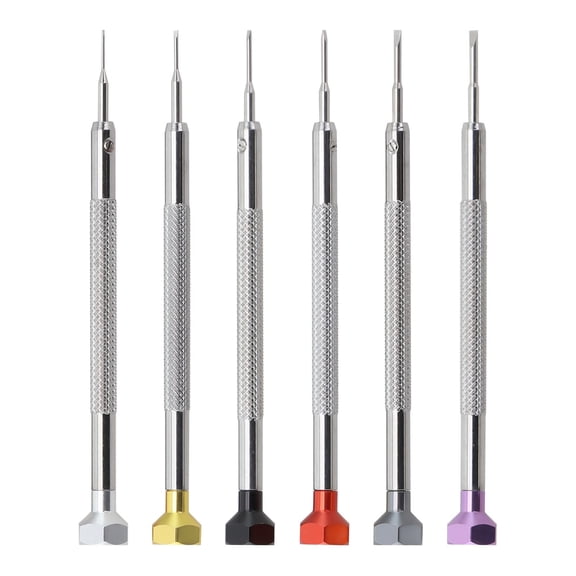 CPAN 6pcs Colored Slotted Screwdriver Watch Glasses Repair Tool Hexagonal Head