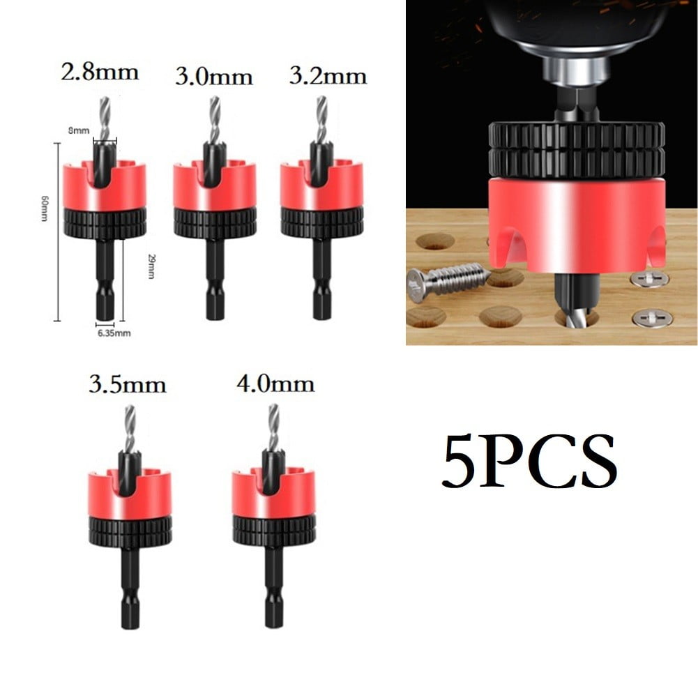 CPAN 8mm Drill Bit Core Limiter Countersink Drills Hex shank Router