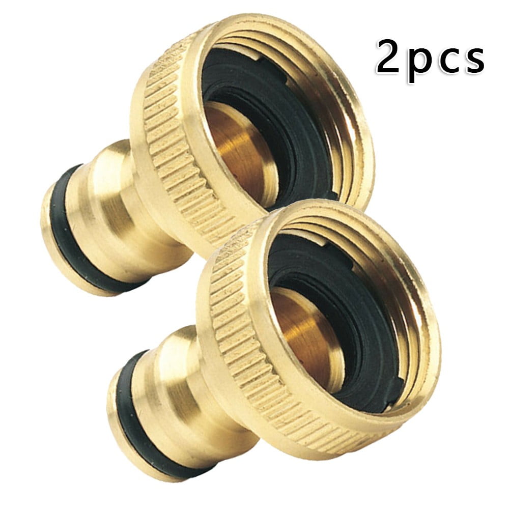 CPAN Brass Garden Hose Adapter, 3/4”x 1/2” Connector,2in1 Female