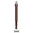 thumbnail image 1 of CPAN Cross Hex Tile Bits Glass Concrete Hole Opener Triangle Drill 3/4/5/6/8/10/12mm, 1 of 5