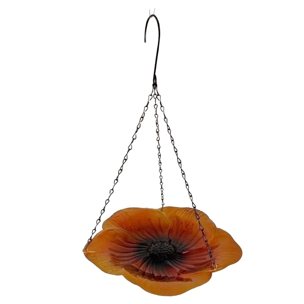 CPAN Hanging Bird Bath Tray Outdoor Bird Feeding Station Hanging Bowl