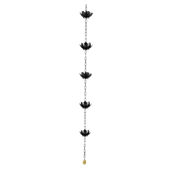CPAN Lotus Rain Chain Metal Rain Catcher Chain for Eaves Drainage Replacement Downspout Outdoor Drainage Rain Chain Garden Decoration 3.9 ft