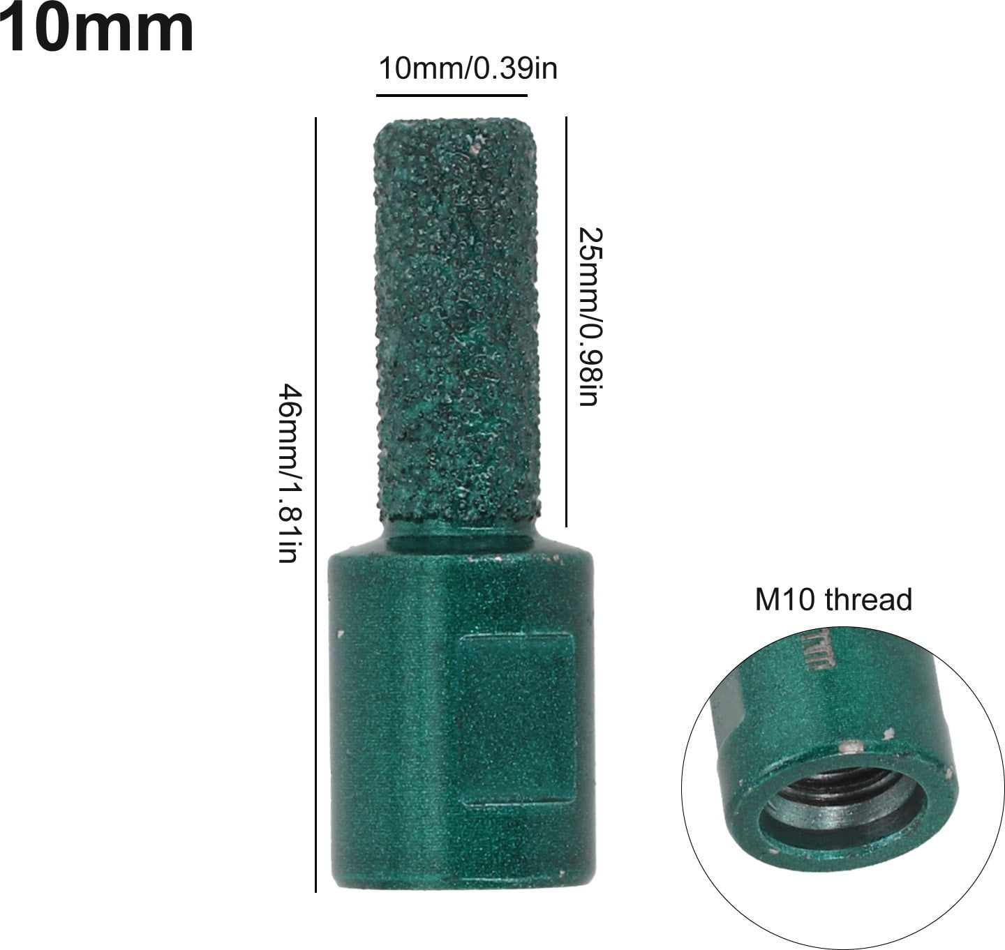 CPAN M10 Thread Vaccum Brazed Straight Router Bit Milling Cutter 5/7/10 ...