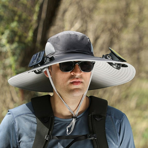 CPAN Stay Cool and Protected with our Wide Brim Solar Fan Outdoor Fishing Hat