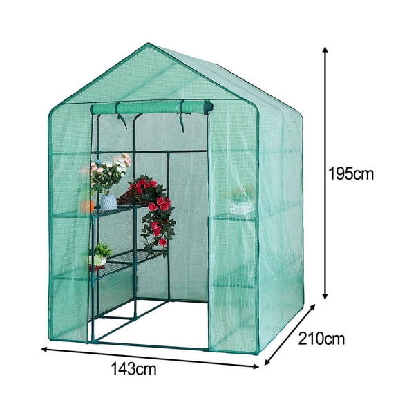 CPAN Sturdy Greenhouse Cover PVC Plant Cover Protective Film Tomato House with Zippered Door for Garden Balcony Vegetable Growing 210*143*195cm
