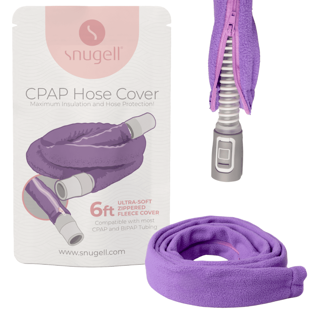 CPAP Hose Cover by Snugell - 6ft Tubing Wrap - Compatible with ResMed, Fisher & Paykel and Other Tubes - Ultra Soft Zippered Fleece Cover, Insulation & Protection for CPAP Tubing (Purple)