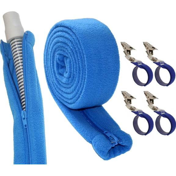 CPAP Hose Cover with 4 Holding Clips, Universal and fit all 6 ft CPAP tubes, Soft Fleece Tubing Wrap Insulator with Zipper.
