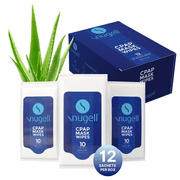 CPAP Mask Wipes 12 Travel Packs by Snugell| 12 Resealable Sachets with 10 Sheets Each| Unscented 100% Soft Cotton | Skin Safe with Aloe Vera| Fast & Easy Opening Sachets| Clean CPAP Mask and Devices|