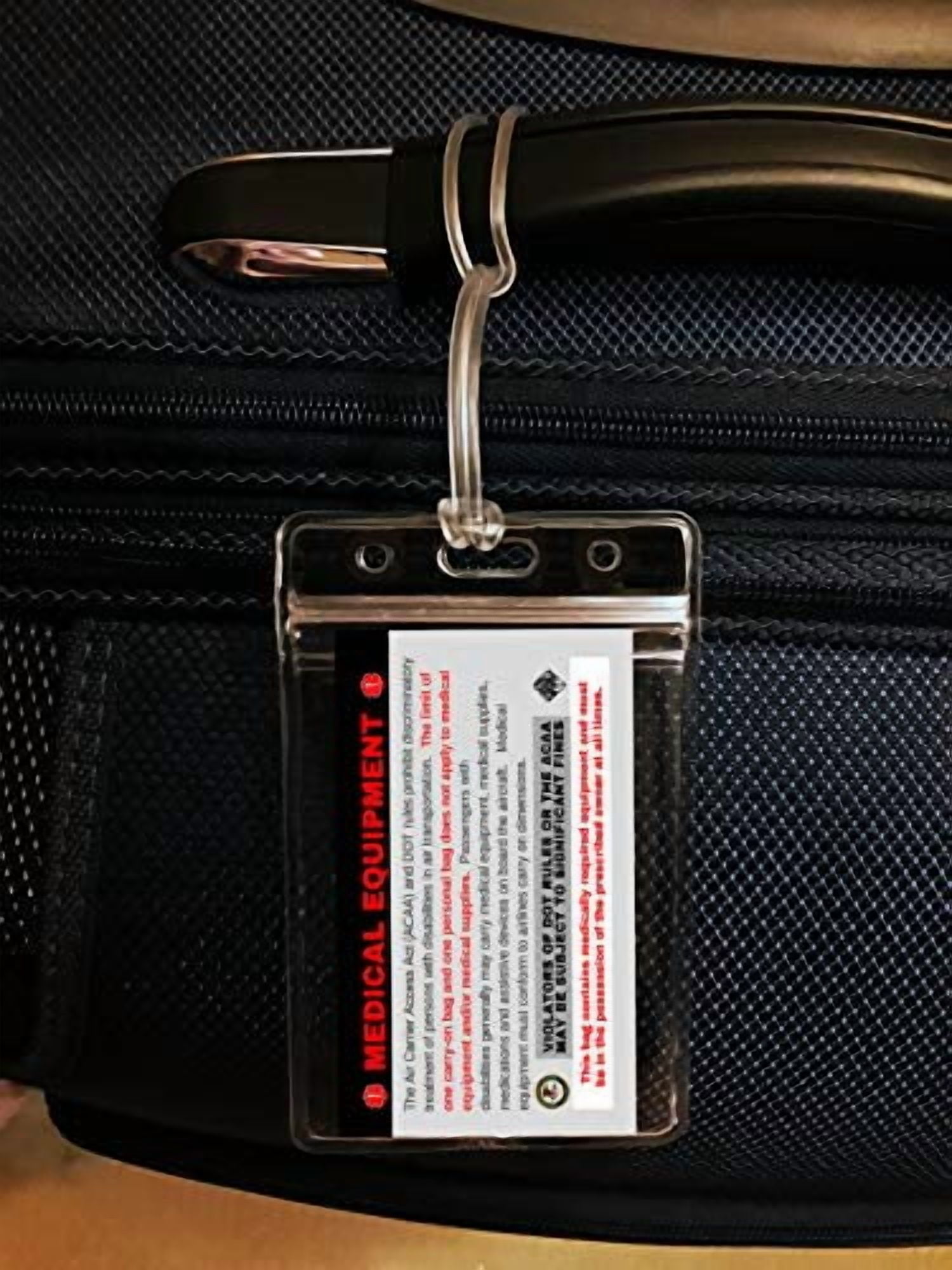 Medical Equipment ID Tag - Luggage Tag Medical Alert Bag