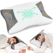 CPAP Pillow for Sleeping, Sleep Apnea Pillow for All CPAP Masks Users to Reduce Air Leaks, Masks Pressure, Memory Foam with Cooling & Breathable Pillowcase
