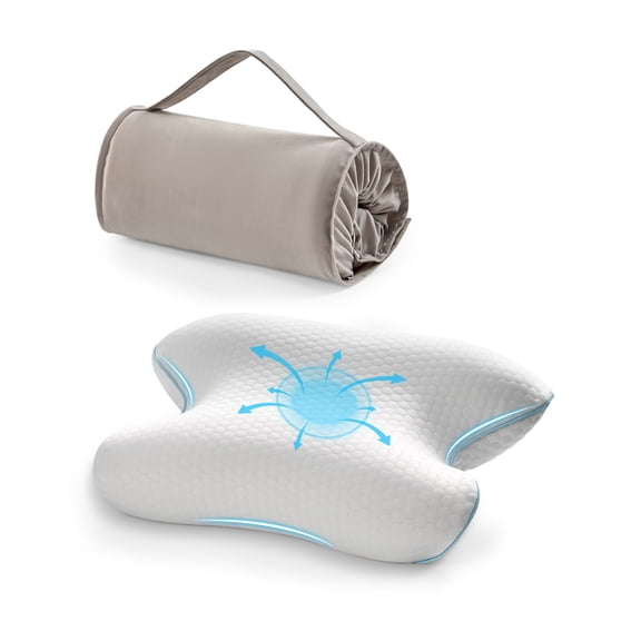 CPAP Pillow for Side & Back Sleepers, Portable Travel Sleep Apnea Pillow with Adjustable Height, Reduce Mask Leaks & Pressure,for Camping, Hotels