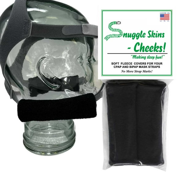 CPAP Strap Covers - Made in the USA - 2-Layered Fleece CPAP Strap Cushions for CPAP Mask Straps -CPAP Headgear Strap Covers for Skin Protection, Soft CPAP Mask Strap Cover by Designs by DaVal (Black)