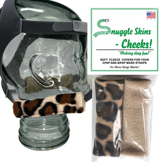 CPAP Strap Covers -Made in the USA - 2-Layered Fleece CPAP Strap Cushions for CPAP Mask Straps -CPAP Headgear Strap Covers for Skin Protection,Soft CPAP Mask Strap Cover by Designs by DaVal (Leopard)