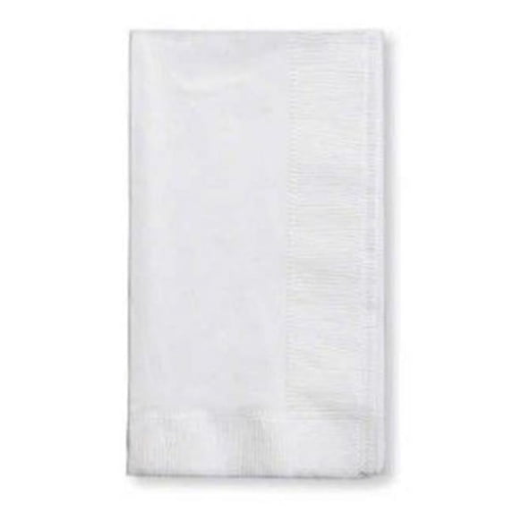 CPC 1616W White Disposable 2-Ply 1 by 8 Fold Dinner Party Napkins, Case of 50