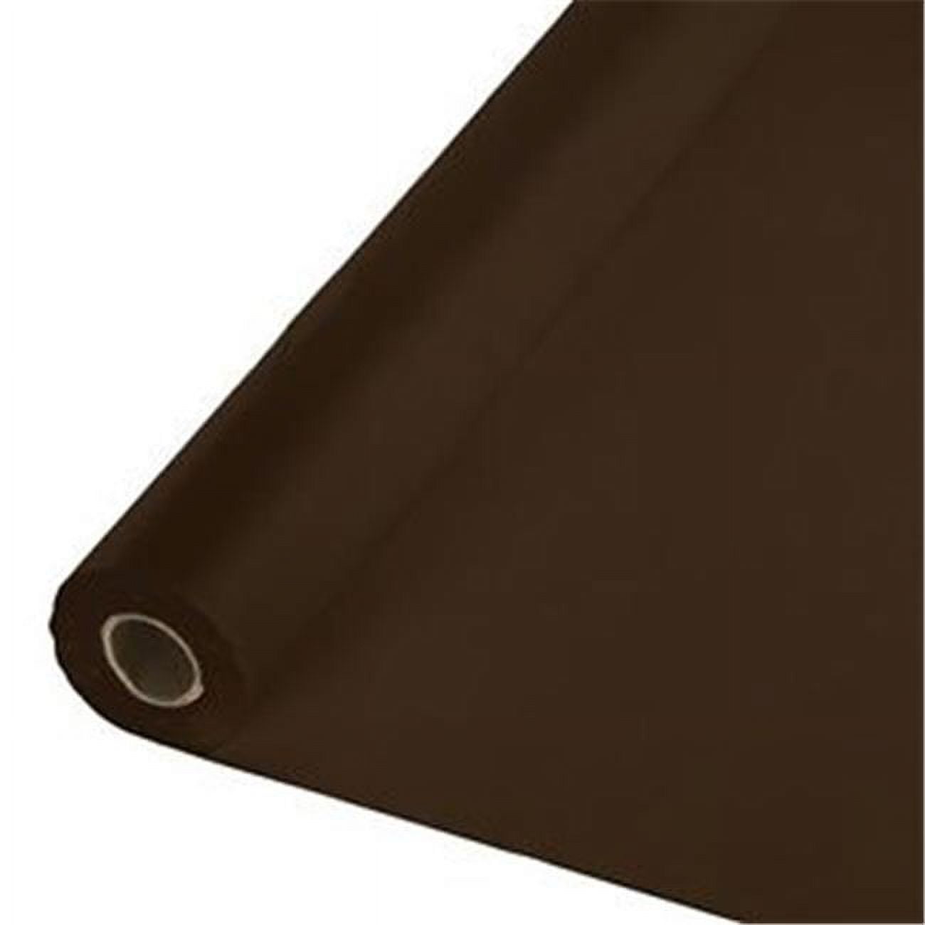 CPC 40100CH 100 ft. x 40 in. Disposable Plastic Chocolate Table Cover Roll