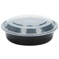 thumbnail image 1 of CPC 723d1 7 in. 32 oz Round Black Plastic Container with Translucent Lid, Case of 50, 1 of 1