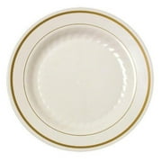 CPC B7.5CLI Gold Band 7 in. Disposable Hard Plastic Ivory Plates, Case of 120 - 12 Case of 10