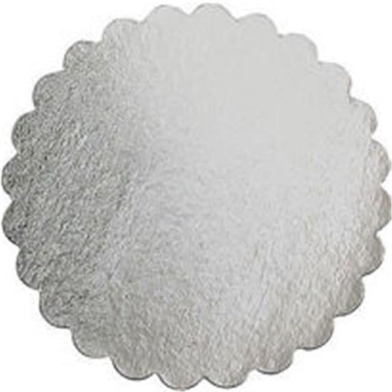 CPC BAB18 18 in. Round Foil-Lined Silver Scalloped Platter Tray, Case of 50