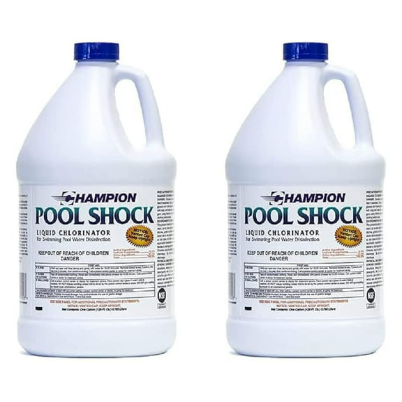 CPDI Champion Pool Shock 1-Gal 12.5% Commercial-Grade Liquid Chlorine, 2 Pk