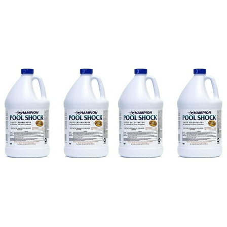 CPDI Champion Pool Shock 1-Gal 12.5% Commercial-Grade Liquid Chlorine, 4 Pk